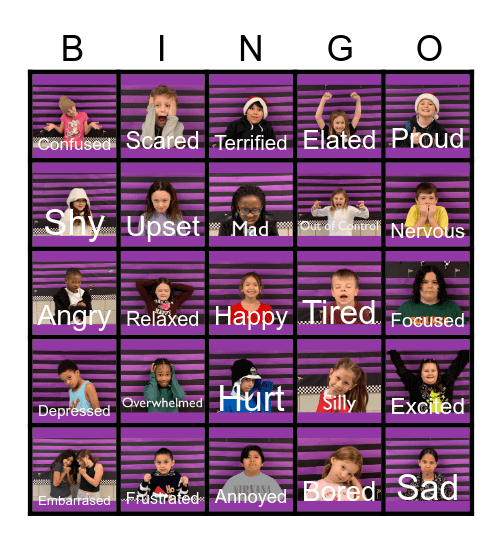 Emotions Bingo Card