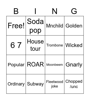 Blqckpool panto Bingo Card