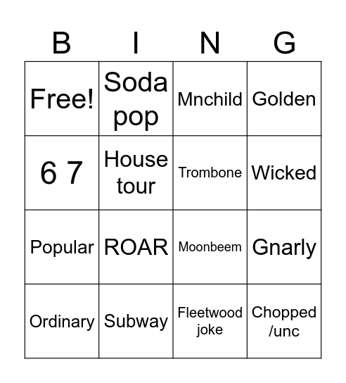 Blqckpool panto Bingo Card