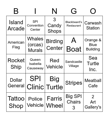 SPI Bingo Card