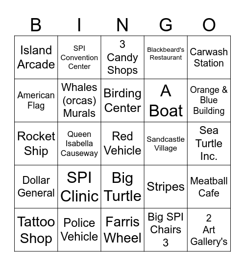 SPI Bingo Card
