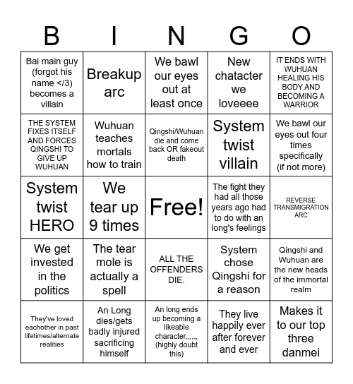 Misvil bingo! Bingo Card