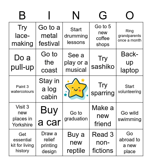 Anhel's 2026 Bingo Card