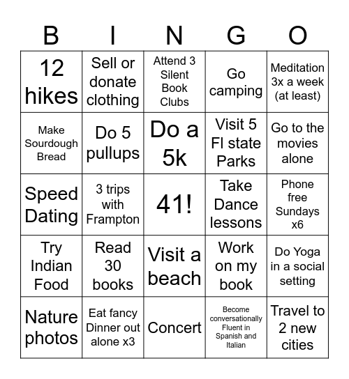 2026 Bingo Card