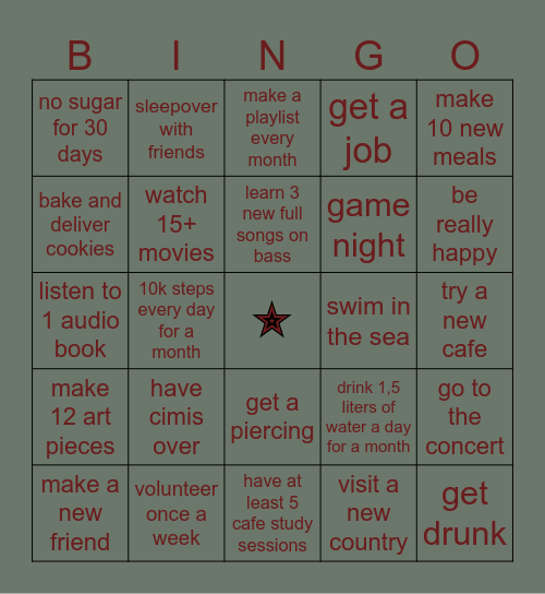 bingo ‘26 Bingo Card