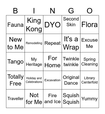 MYFYLA Bingo Card
