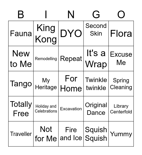 MYFYLA Bingo Card