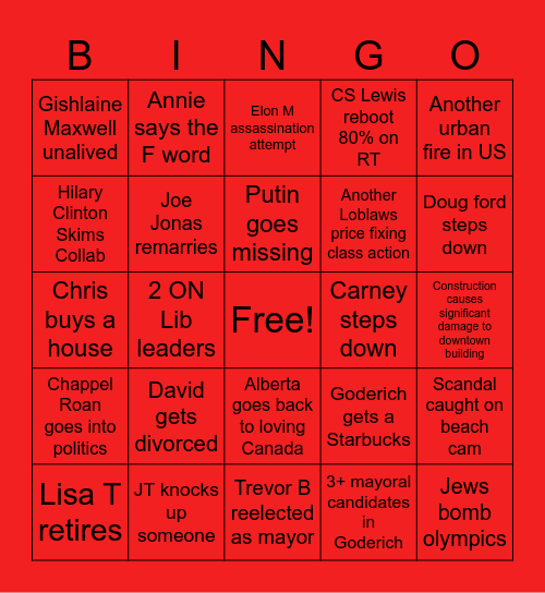 ELB 2026 Bingo Card