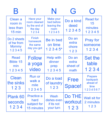January         _____________ Bingo Card