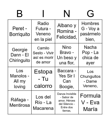 Bingo musical - St Vicenç Bingo Card