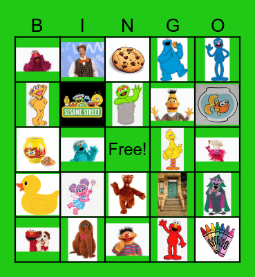 Sesame Street Bingo Card