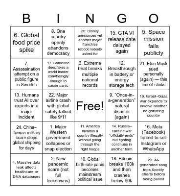Aliz Bingo 2026 Bingo Card