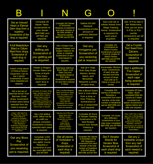 Tyr's Guard Trio Bingo! Bingo Card