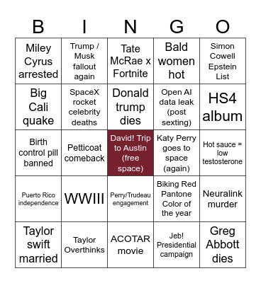 2026 Bingo Card