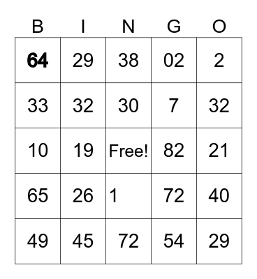 Happy New Year Bingo Card