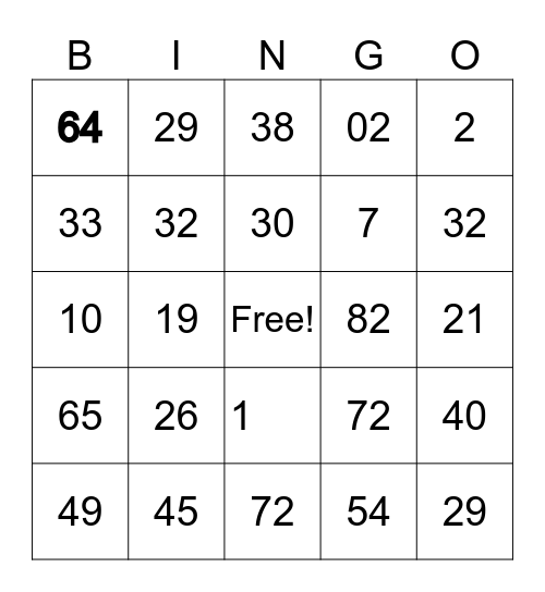 Happy New Year Bingo Card