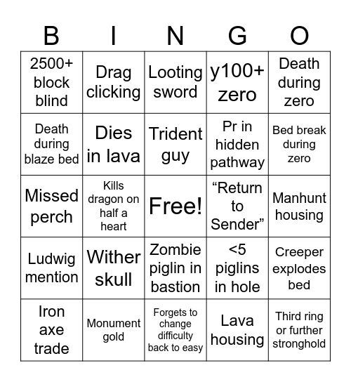 LCQ Bingo Card
