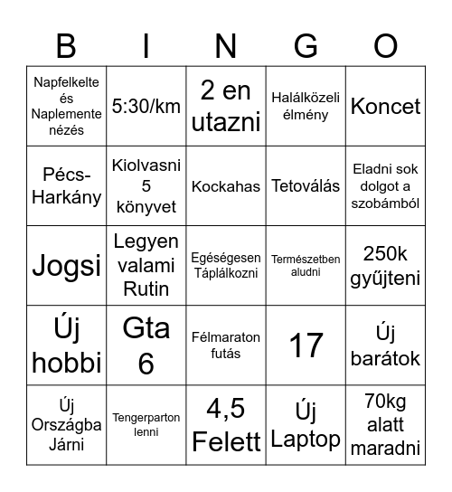 2026 Bingo Card