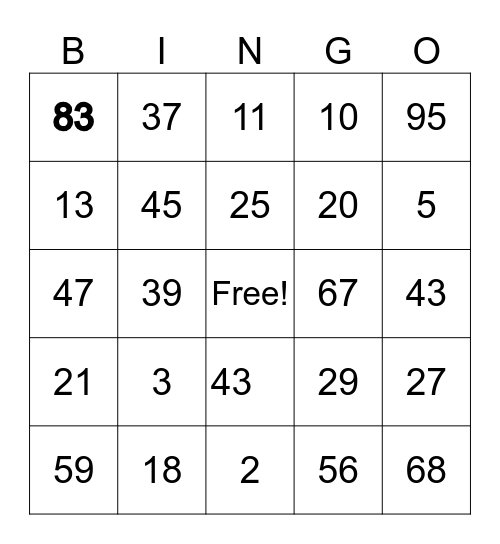 Happy New Year Bingo Card