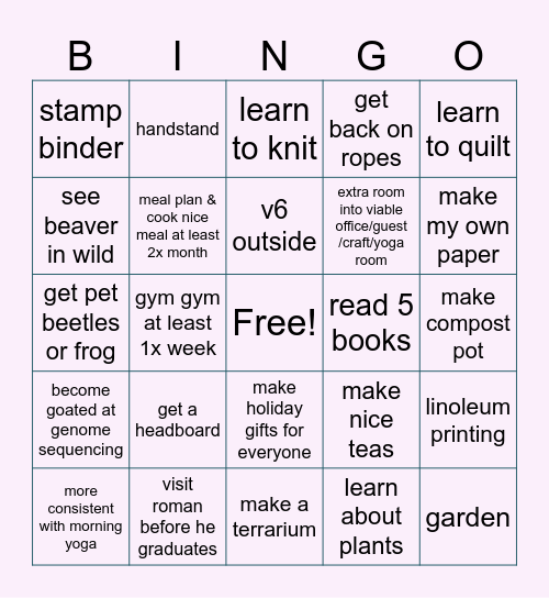 2026 Bingo Card