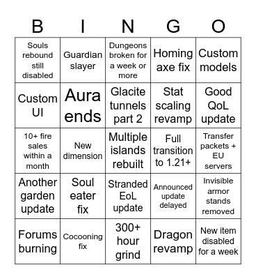 Skyblock 2026 Bingo Card