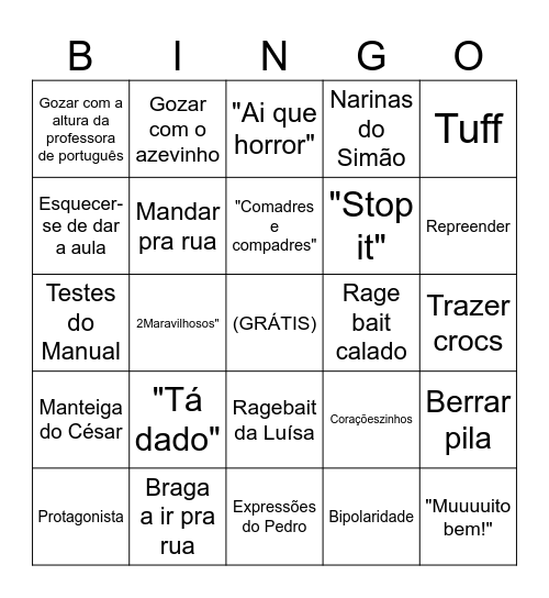 11º1 BINGO Card