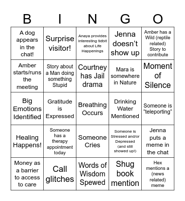 13 Birbs Bingo Card