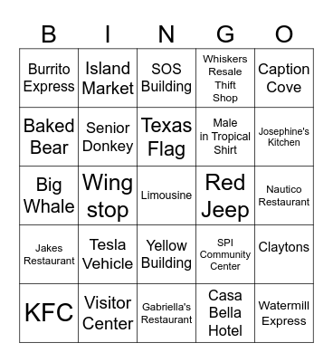 SPI Bingo Card