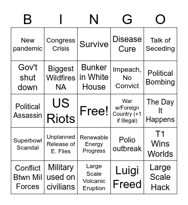 2026 Bingo Card