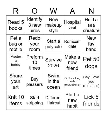 2026 Bingo Baddies Bingo Card