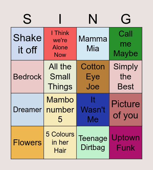 Singo Bingo Card