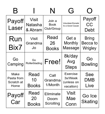 2026 Bingo Card
