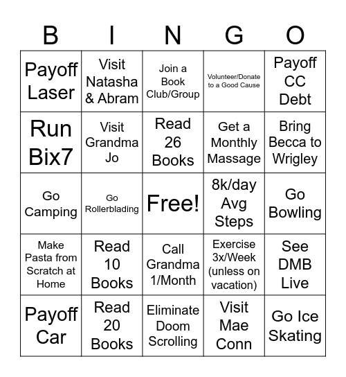 2026 Bingo Card