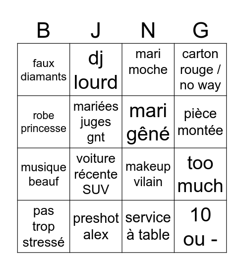 Bingo sans titre Bingo Card