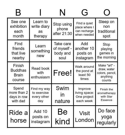 2026 Bingo Card