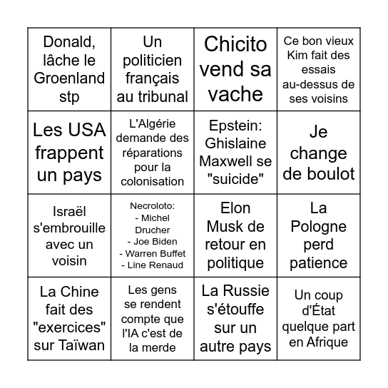 JP - 2026 Bingo Card
