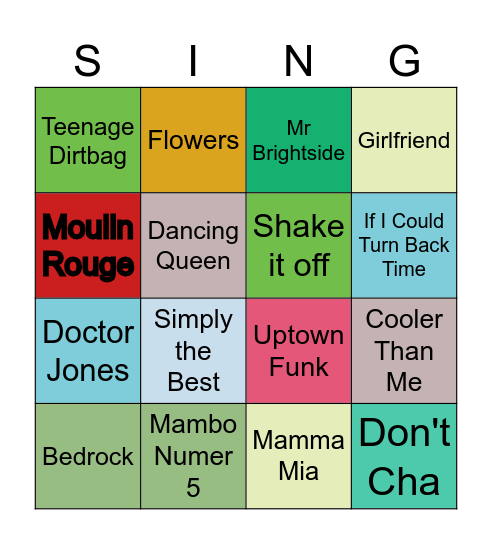 Singo Bingo Card