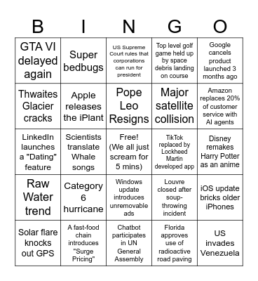 2026 Bingo Card