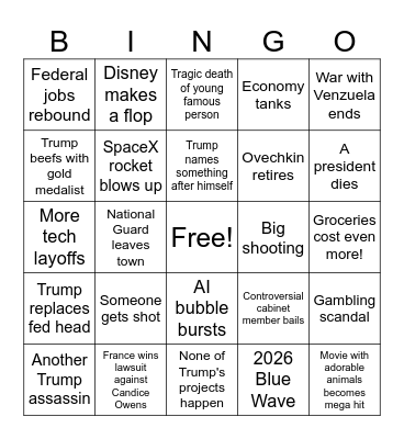 2026 Bingo Card