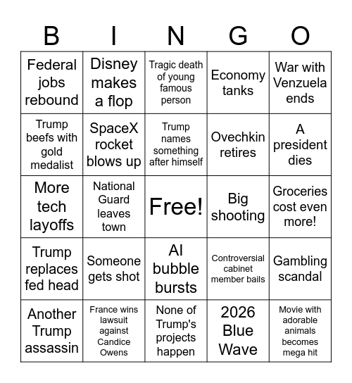 2026 Bingo Card
