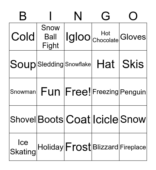 Winter Bingo Card