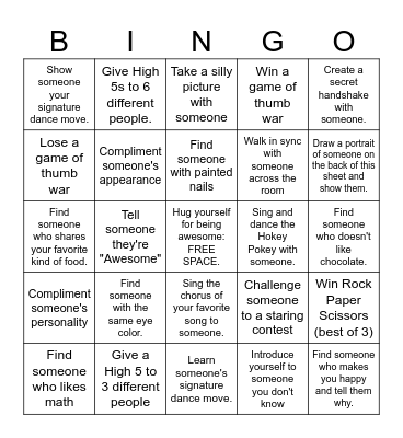 Meet People Bingo Card