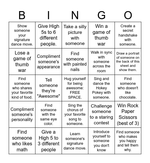 Meet People Bingo Card