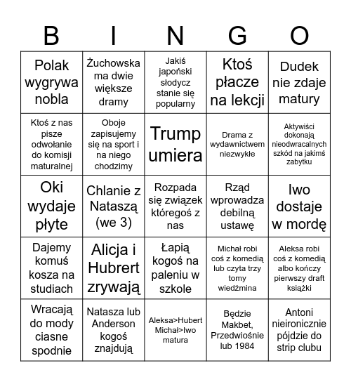 Bingo 2026 Bingo Card