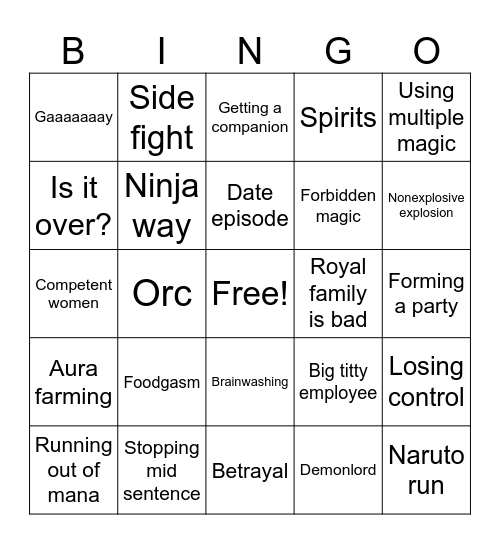 Winter 2026 Bingo Card