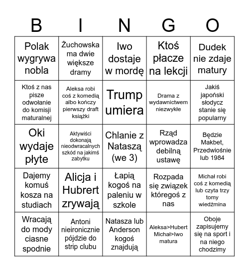 Bingo 2026 Bingo Card