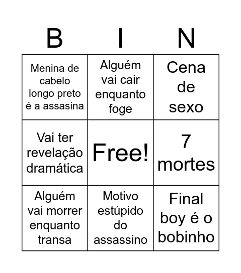 Slash Bingo Card