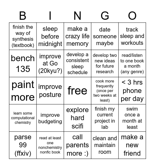 2026 bongo Bingo Card