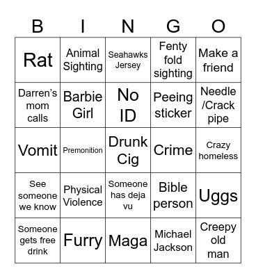 Jan 3rd 2026 Bingo Card