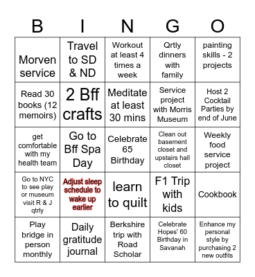 2026 Goals Bingo Card
